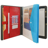 Binder Clipboard Storage Folder, Organizer Padfolio Ring Binder with Document Bag, Writing Portfolio File Folder Case with 2-Ring Binder