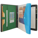 Binder Clipboard Storage Folder, Organizer Padfolio Ring Binder with Document Bag, Writing Portfolio File Folder Case with 2-Ring Binder