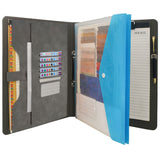 Binder Clipboard Storage Folder, Organizer Padfolio Ring Binder with Document Bag, Writing Portfolio File Folder Case with 2-Ring Binder