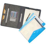 Binder Clipboard Storage Folder, Organizer Padfolio Ring Binder with Document Bag, Writing Portfolio File Folder Case with 2-Ring Binder