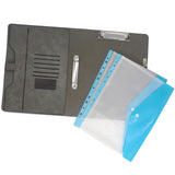 Binder Clipboard Storage Folder, Organizer Padfolio Ring Binder with Document Bag, Writing Portfolio File Folder Case with 2-Ring Binder