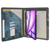 iPad Binder Portfolio Case with Clipboard Folio Cover, 3-Ring Binder Padfolio Organizer Folder with Removable Tablet Holder for iPad mini / iPad Air/ iPad Pro