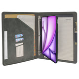iPad Binder Portfolio Case with Clipboard Folio Cover, 3-Ring Binder Padfolio Organizer Folder with Removable Tablet Holder for iPad mini / iPad Air/ iPad Pro
