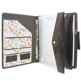 3-Ring Binder Whiteboard Padfolio with Expanded Document Bag, Padfolio Ring Binder Business Organizer Portfolio Case