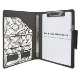 4-Ring Binder Whiteboard Padfolio with Expanded Document Bag, Padfolio Ring Binder Business Organizer Portfolio Case