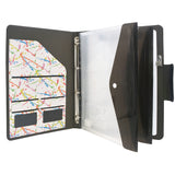 4-Ring Binder Whiteboard Padfolio with Expanded Document Bag, Padfolio Ring Binder Business Organizer Portfolio Case