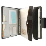 Binder Organizer Portfolio Case, 4-Ring Binder Padfolio with Whiteboard Clipboard and Expanded Document Bag, Padfolio Ring Binder Business Organizer Folder Case