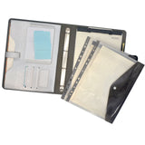 Binder Organizer Portfolio Case, 4-Ring Binder Padfolio with Whiteboard Clipboard and Expanded Document Bag, Padfolio Ring Binder Business Organizer Folder Case