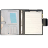 Binder Organizer Portfolio Case, 4-Ring Binder Padfolio with Whiteboard Clipboard and Expanded Document Bag, Padfolio Ring Binder Business Organizer Folder Case