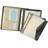 Binder Organizer Portfolio Case, 4-Ring Binder Padfolio with Whiteboard Clipboard and Expanded Document Bag, Padfolio Ring Binder Business Organizer Folder Case