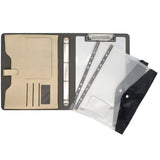Binder Organizer Portfolio Case, 4-Ring Binder Padfolio with Whiteboard Clipboard and Expanded Document Bag, Padfolio Ring Binder Business Organizer Folder Case