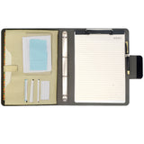 Binder Organizer Portfolio Case, 4-Ring Binder Padfolio with Whiteboard Clipboard and Expanded Document Bag, Padfolio Ring Binder Business Organizer Folder Case