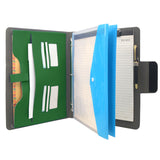 Padfolio Ring Binder with Expanded Document Bag, Organizer Portfolio Folder Case with 3-Ring Binder and Clipboard