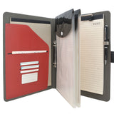 Ring Binder Padfolio with Phone Pocket, Organizer Portfolio Case with 2-Ring Binder, Clipboard Padfolio Folder Case with Expanded Document Bag