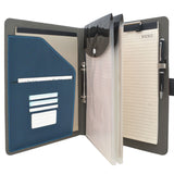 Ring Binder Padfolio with Phone Pocket, Organizer Portfolio Case with 2-Ring Binder, Clipboard Padfolio Folder Case with Expanded Document Bag