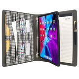 Tablet Organizer Padfolio Case with 3-Ring Binder, Binder Portfolio with Removable Tablet Holder for iPad Air/ iPad Pro 11"/ iPad Pro 12.9"