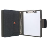 4 Ring Binder Pixel Pattern Design PU Leather Portfolio Case with Dry Erase Surface, Business Portfolio File Folder Organizer Portfolio Case