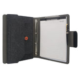 4 Ring Binder Pixel Pattern Design PU Leather Portfolio Case with Dry Erase Surface, Business Portfolio File Folder Organizer Portfolio Case