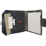 4 Ring Binder Pixel Pattern Design PU Leather Portfolio Case with Dry Erase Surface, Business Portfolio File Folder Organizer Portfolio Case