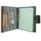 Pixel Pattern Design Padfolio Ring Binder Clipboard Case with Color File Folders, 2 Ring Binder Portfolio File Holder Case with Clipboard