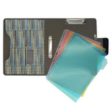 Pixel Pattern Design Padfolio Ring Binder Clipboard Case with Color File Folders, 2 Ring Binder Portfolio File Holder Case with Clipboard