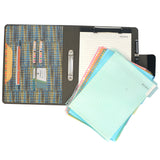 Pixel Pattern Design Padfolio Ring Binder Clipboard Case with Color File Folders, 2 Ring Binder Portfolio File Holder Case with Clipboard