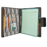 Pixel Pattern Design Padfolio Ring Binder Clipboard Case with Color File Folders, 2 Ring Binder Portfolio File Holder Case with Clipboard