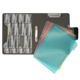 Pixel Pattern Design Padfolio Ring Binder Clipboard Case with Color File Folders, 2 Ring Binder Portfolio File Holder Case with Clipboard