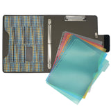 Pixel Pattern Design Padfolio Ring Binder Clipboard Case with Color File Folders, 3 Ring Binder Portfolio File Holder Case with Clipboard