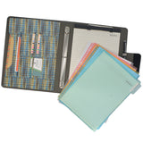 Pixel Pattern Design Padfolio Ring Binder Clipboard Case with Color File Folders, 3 Ring Binder Portfolio File Holder Case with Clipboard