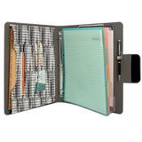 Pixel Pattern Design Padfolio Ring Binder Clipboard Case with Color File Folders, 3 Ring Binder Portfolio File Holder Case with Clipboard