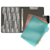 Pixel Pattern Design Padfolio Ring Binder Clipboard Case with Color File Folders, 3 Ring Binder Portfolio File Holder Case with Clipboard