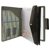 Pixel Style Portfolio Whiteboard Padfolio with Expanded Document Bag, 4-Ring Binder Business Organizer Portfolio Case
