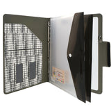 Pixel Style Portfolio Whiteboard Padfolio with Expanded Document Bag, 4-Ring Binder Business Organizer Portfolio Case