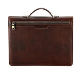 Genuine Leather Portfolio Folder with Handle for 13" MacBook, Zipper Portfolio Case with A4 Notepad Holder, Tablet Holder for iPad Pro 12.9 (2018&2020&2021)