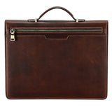 Genuine Leather Portfolio with Handle and Zipper for 12.9-inch iPad, Zipper Portfolio with A4 Size Notepad Holder, Business Carrying Case