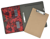 Flower Painting PU Leather Padfolio Ring Binder with Removable Clipboard, Organizer Portfolio File Folder with 2-Ring Binder