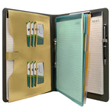 Binder Padfolio Organizer with Color File Folders, Organizer Portfolio File Folder with 2-Ring Binder and Clipboard