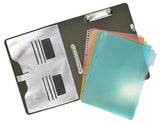 Binder Padfolio Organizer with Color File Folders, Organizer Portfolio File Folder with 2-Ring Binder and Clipboard
