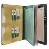 Binder Padfolio Organizer with Color File Folders, Organizer Portfolio File Folder with 4-Ring Binder and Clipboard
