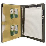 Binder Padfolio Organizer with Color File Folders, Organizer Portfolio File Folder with 4-Ring Binder and Clipboard