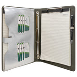 Binder Padfolio Organizer with Color File Folders, Organizer Portfolio File Folder with 4-Ring Binder and Clipboard