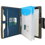 Padfolio Ring Binder with Expanded Document Bag, Business Organizer Portfolio with 2-Ring Binder and Clipboard