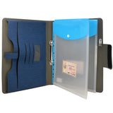 Padfolio Ring Binder with Expanded Document Bag, Business Organizer Portfolio with 2-Ring Binder and Clipboard