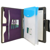 Padfolio Ring Binder with Expanded Document Bag, Business Organizer Portfolio with 2-Ring Binder and Clipboard
