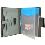 Padfolio Ring Binder with Expanded Document Bag, Business Organizer Portfolio with 2-Ring Binder and Clipboard
