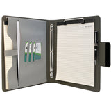 Padfolio Ring Binder with Expanded Document Bag, Business Organizer Portfolio with 3-Ring Binder and Clipboard