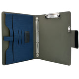 Padfolio Ring Binder with Expanded Document Bag, Business Organizer Portfolio with 4-Ring Binder and Clipboard