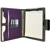 Padfolio Ring Binder with Expanded Document Bag, Business Organizer Portfolio with 4-Ring Binder and Clipboard