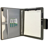 Padfolio Ring Binder with Expanded Document Bag, Business Organizer Portfolio with 4-Ring Binder and Clipboard